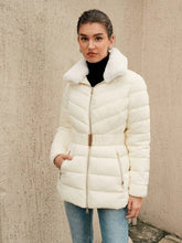 Plüschkragen Steppjacke mit Reißverschluss