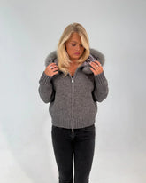 Fur Jacket Satin - Gray